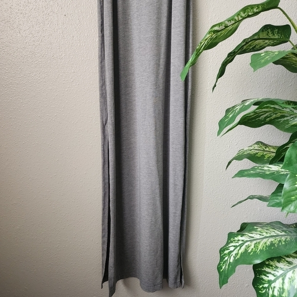 Lululemon Refresh Maxi ll Gray Lycra Stretch Sleevless Tank Dress 2 Yoga Lounge - Picture 7 of 11